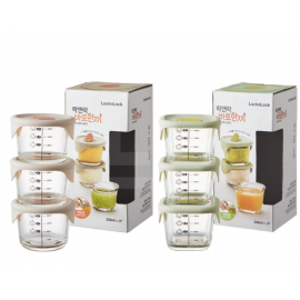 Oven Glass Food Container MPASI Bayi 3Pcs 230ml